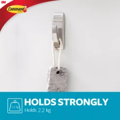 3M Command Modern Nickel Effect Large Single Bath Hook (Holds)2.2kg -Master Yale Shop 3m command modern nickel effect large single bath hook holds 2 2kg0051131995970 02i
