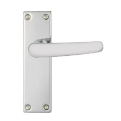 Abla Polished Chrome Effect Aluminium Latch Door Handle (L)109mm