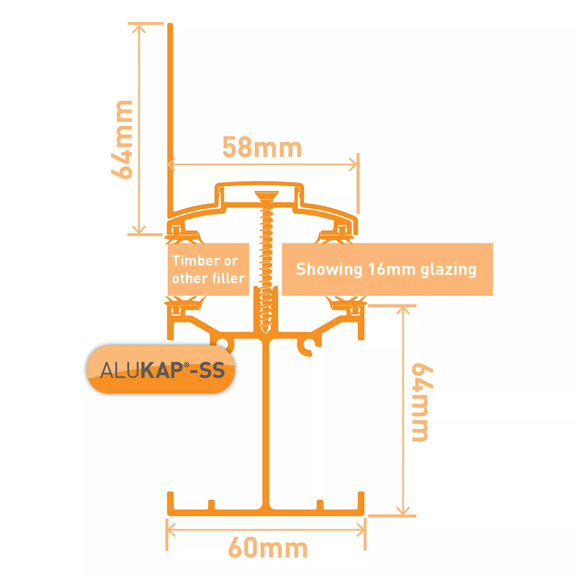Alukap SS Brown Aluminium Low Profile Glazing Bar, (L)3m (W)60mm (T)140mm 5 Alukap SS Brown Aluminium Low Profile Glazing Bar, (L)3m (W)60mm (T)140mm - Image 5