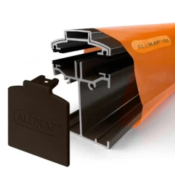 Alukap SS Brown Aluminium Low Profile Glazing Bar, (L)3m (W)60mm (T)90mm