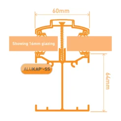 Alukap SS Brown Aluminium Low Profile Glazing Bar, (L)3m (W)60mm (T)90mm -Master Yale Shop alukap ss brown aluminium low profile glazing bar l 3m w 60mm t 90mm5060521031216 01t bq
