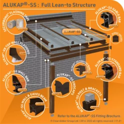 Alukap SS Brown Aluminium Low Profile Glazing Bar, (L)3m (W)60mm (T)90mm -Master Yale Shop alukap ss brown aluminium low profile glazing bar l 3m w 60mm t 90mm5060521031216 09c bq
