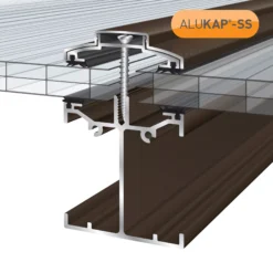 Alukap SS Brown Aluminium Low Profile Glazing Bar, (L)4.8m (W)60mm (T)90mm -Master Yale Shop alukap ss brown aluminium low profile glazing bar l 4 8m w 60mm t 90mm5060521031230 01i bq