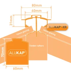 Alukap XR Brown Aluminium Glazing Bar, (L)3m (W)80mm (T)35mm -Master Yale Shop alukap xr brown aluminium glazing bar l 3m w 80mm t 35mm5060521030875 01t bq