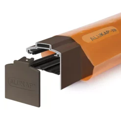 Alukap XR Brown Aluminium Glazing Bar, (L)4.8m (W)60mm (T)70mm