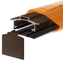 Alukap XR Brown Aluminium Glazing Bar, (L)4.8m (W)80mm (T)35mm