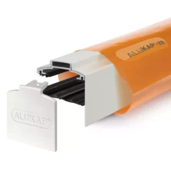 Alukap XR White Aluminium Glazing Bar, (L)3m (W)60mm (T)70mm