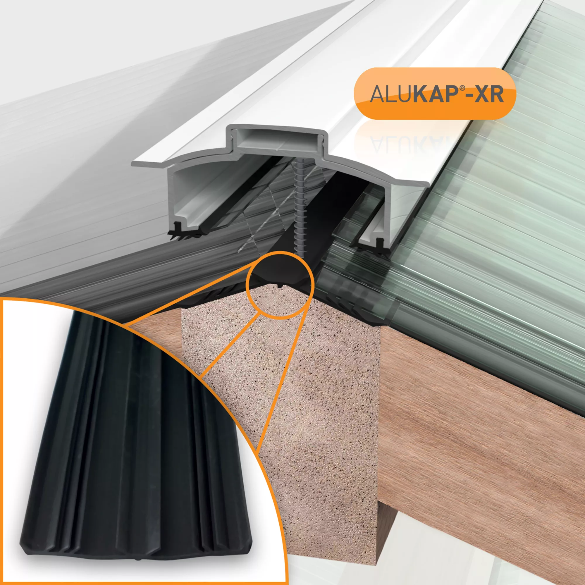 Alukap XR White Aluminium Glazing Bar, (L)4.8m (W)80mm (T)35mm 2 Alukap XR White Aluminium Glazing Bar, (L)4.8m (W)80mm (T)35mm - Image 2