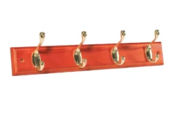 Antique Brass Effect 4 Hook Rail, (L)458mm (H)15mm