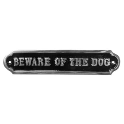Beware Of The Dog Aluminium Safety Sign, (H)50mm (W)240mm
