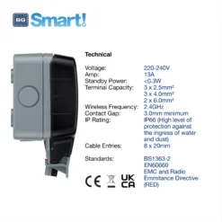 BG 13A Grey 2 Gang Outdoor Smart Weatherproof Switched Socket -Master Yale Shop bg 13a grey 2 gang outdoor smart weatherproof switched socket5050765217989 03t bq scaled