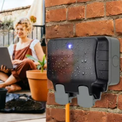 BG 13A Grey 2 Gang Outdoor Weatherproof Switched Socket With Wifi Extender -Master Yale Shop bg 13a grey 2 gang outdoor weatherproof switched socket with wifi extender5050765181105 01i bq scaled