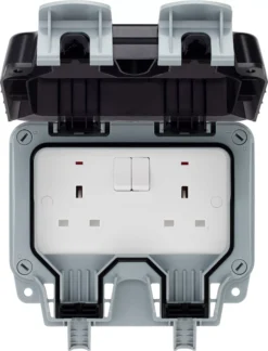 BG 13A Grey 2 Gang Outdoor Weatherproof Switched Socket