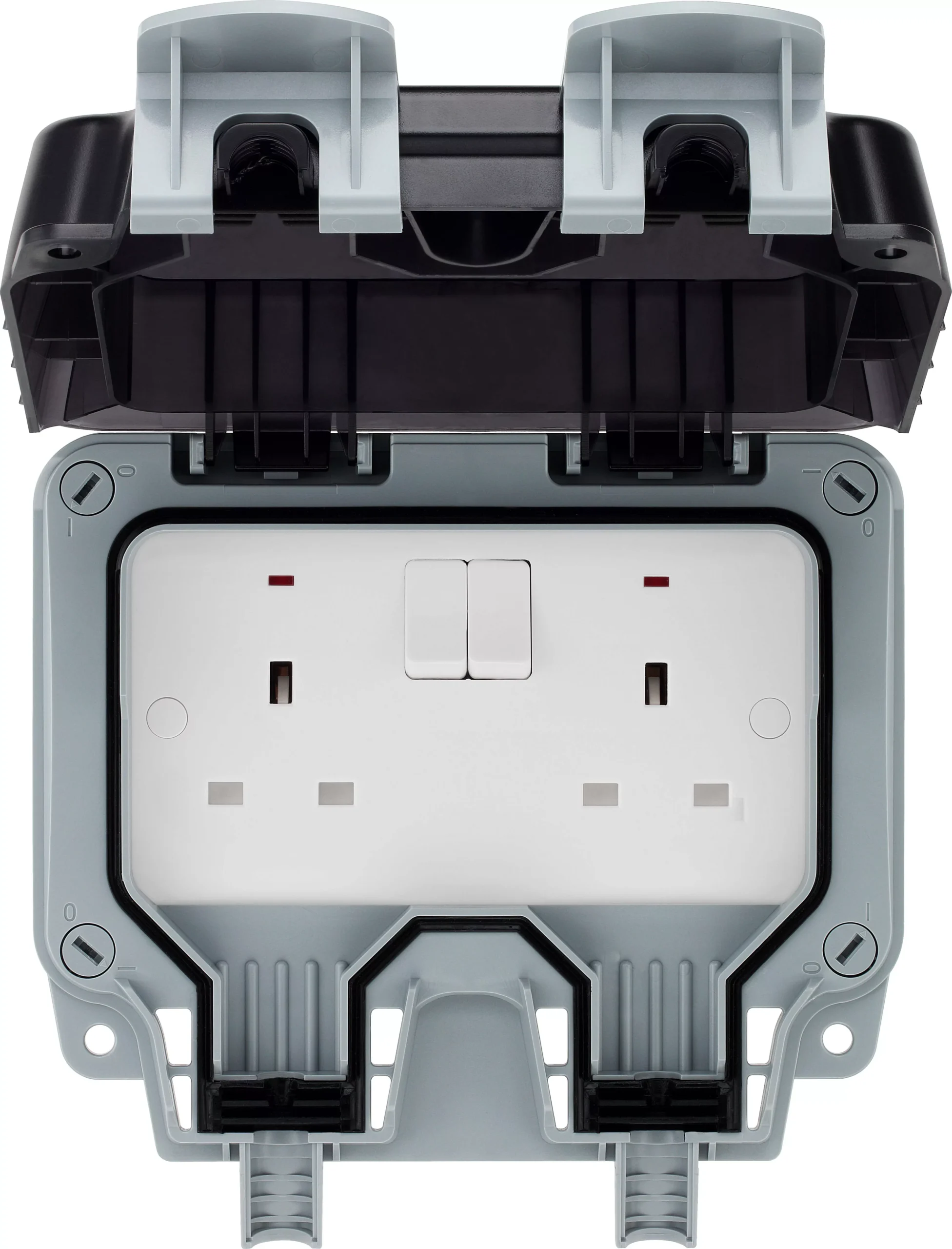BG 13A Grey 2 Gang Outdoor Weatherproof Switched Socket 1 BG 13A Grey 2 Gang Outdoor Weatherproof Switched Socket