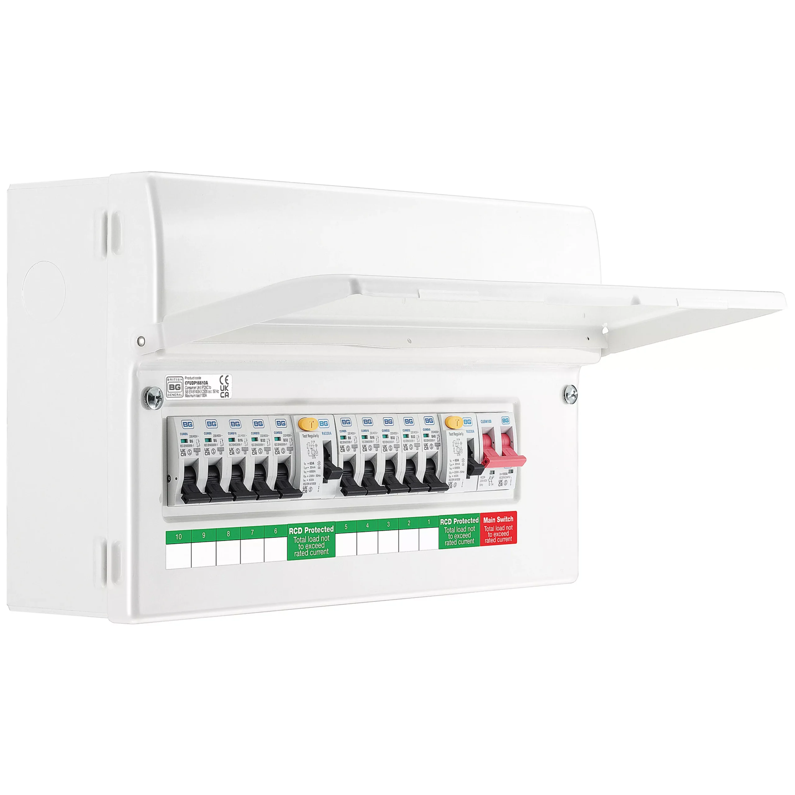 BG 63A 10-way High Integrity Dual RCD Fully Populated Domestic Consumer Unit 3 BG 63A 10-way High Integrity Dual RCD Fully Populated Domestic Consumer Unit - Image 3