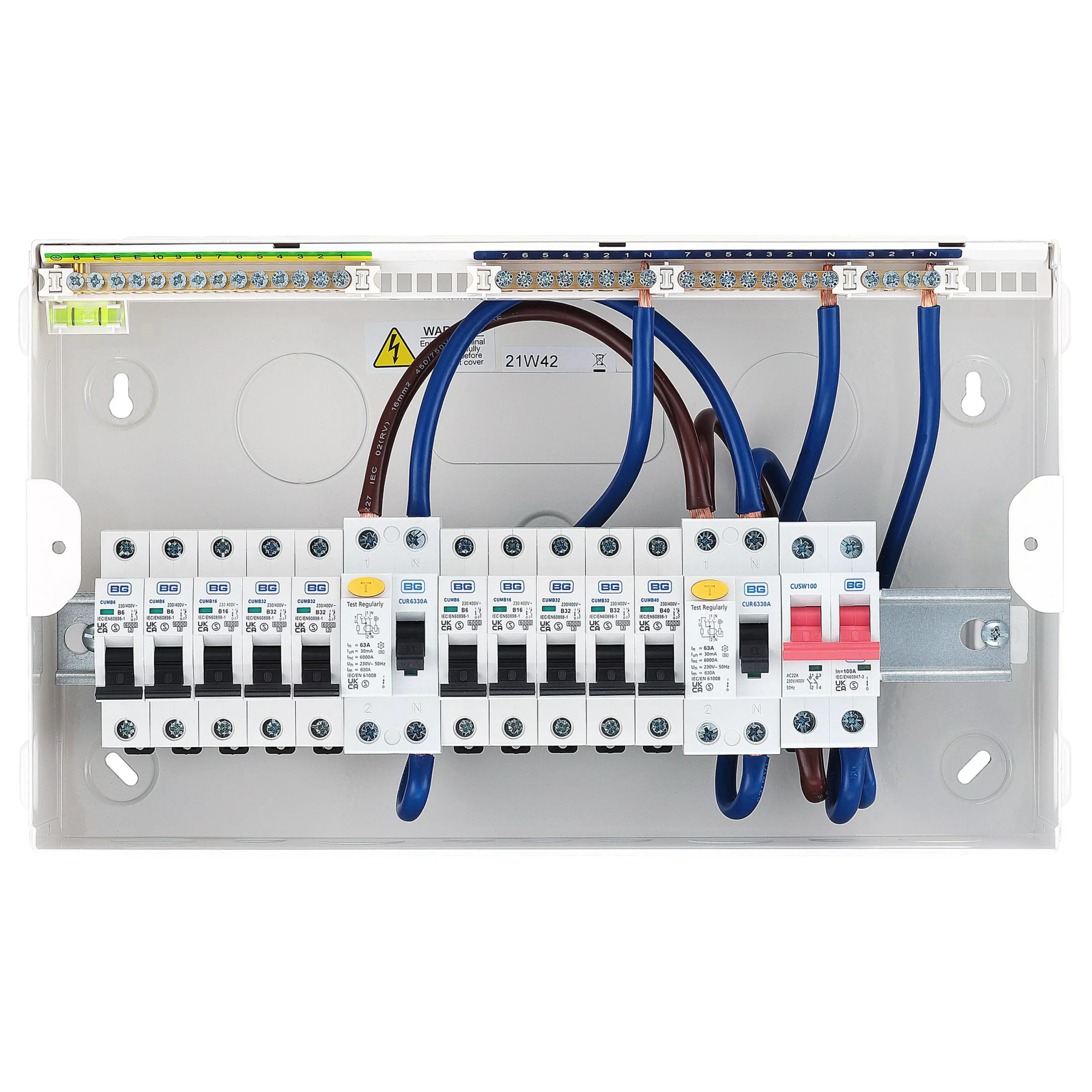 BG 63A 10-way High Integrity Dual RCD Fully Populated Domestic Consumer Unit 6 BG 63A 10-way High Integrity Dual RCD Fully Populated Domestic Consumer Unit - Image 6