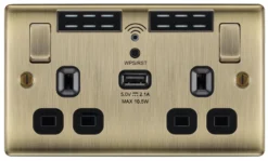 BG Antique Brass 13A Raised Slim Switched Double WiFi Extender Socket With USB 9 BG Antique Brass 13A Raised Slim Switched Double WiFi Extender Socket With USB -Master Yale Shop bg antique brass 13a raised slim switched double wifi extender socket with usb5050765212946 02c bq scaled