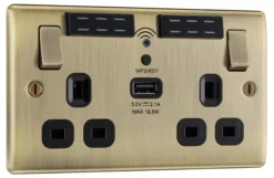 BG Antique Brass 13A Raised Slim Switched Double WiFi Extender Socket With USB 10 BG Antique Brass 13A Raised Slim Switched Double WiFi Extender Socket With USB -Master Yale Shop bg antique brass 13a raised slim switched double wifi extender socket with usb5050765212946 03c bq scaled