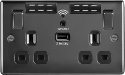 BG Black Nickel 13A Switched Double WiFi Extender Socket With USB -Master Yale Shop bg black nickel 13a switched double wifi extender socket with usb5050765160919 02c scaled