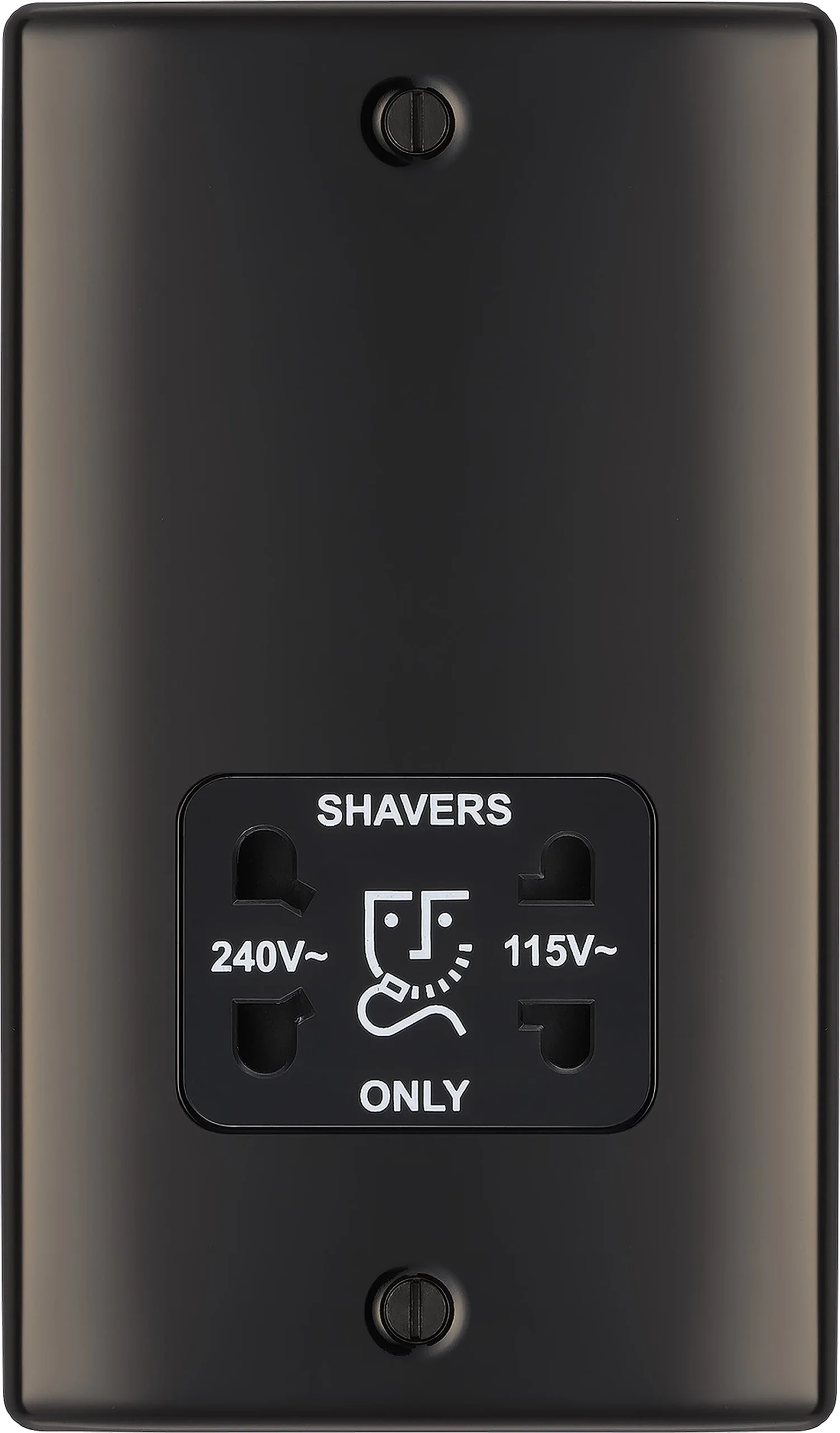 BG Black Nickel Double Screwed Shaver Socket 2 BG Black Nickel Double Screwed Shaver Socket - Image 2