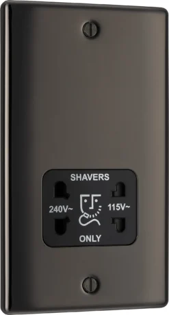 BG Black Nickel Double Screwed Shaver Socket 8 BG Black Nickel Double Screwed Shaver Socket -Master Yale Shop bg black nickel double screwed shaver socket5050765213028 03c scaled
