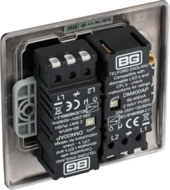 BG Black Nickel Raised Slim Profile Double 2 Way 400W Dimmer Switch -Master Yale Shop bg black nickel raised slim profile double 2 way 400w dimmer switch5050765213158 21c scaled