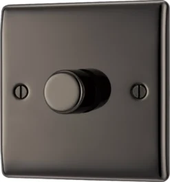 BG Black Nickel Raised Slim Profile Single 2 Way 400W Dimmer Switch