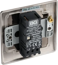 BG Black Nickel Raised Slim Profile Single 2 Way 400W Dimmer Switch -Master Yale Shop bg black nickel raised slim profile single 2 way 400w dimmer switch5050765213141 21c scaled