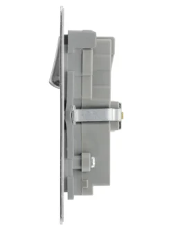 BG Brushed Steel Double 13A Switched Socket With USB X2 & Grey Inserts -Master Yale Shop bg brushed steel double 13a switched socket with usb x2 grey inserts5050765137065 05c scaled