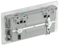 BG Brushed Steel Double 13A Switched Socket With USB X2 & Grey Inserts -Master Yale Shop bg brushed steel double 13a switched socket with usb x2 grey inserts5050765137065 21c scaled