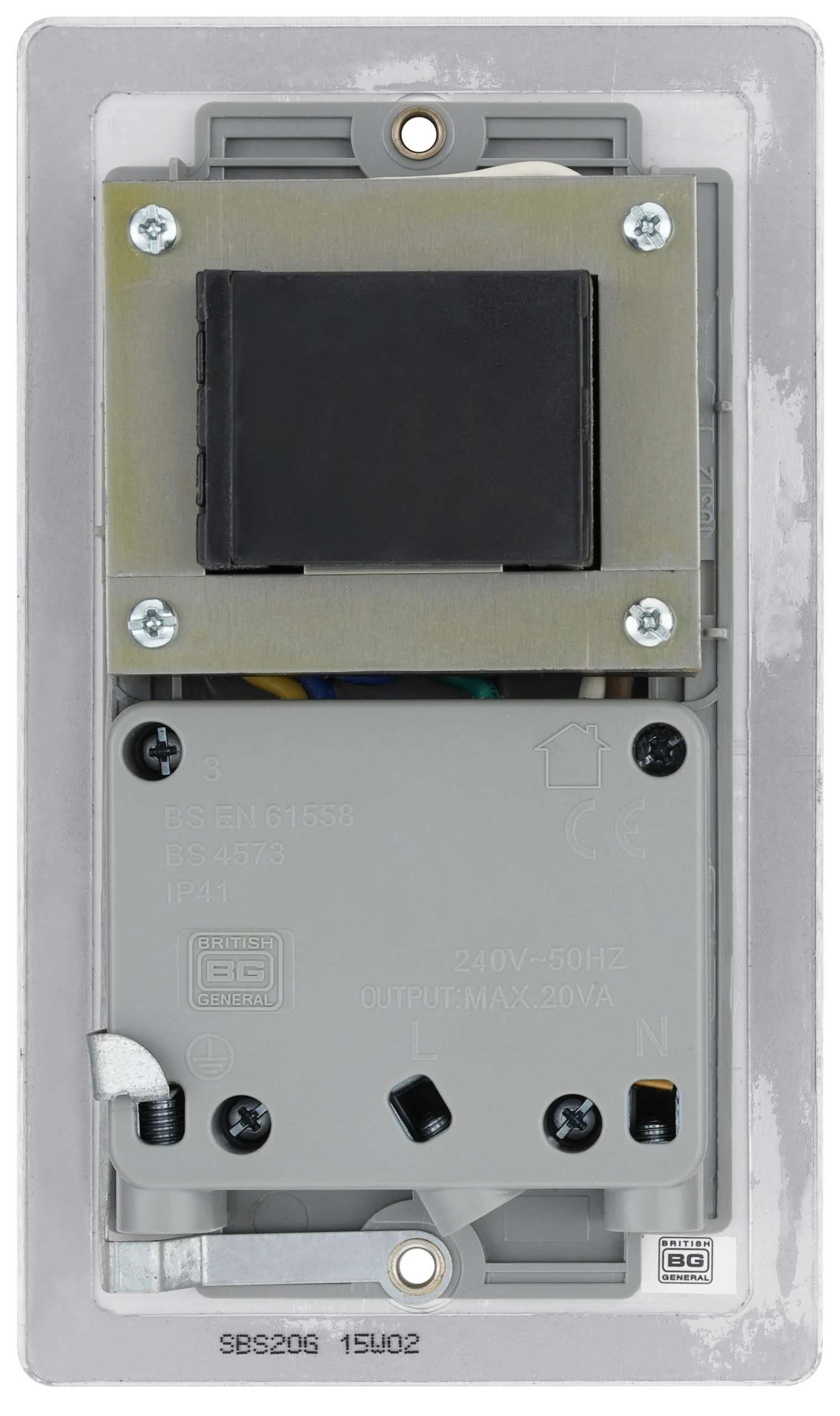 BG Brushed Steel Double Flat Screwed Shaver Socket Matt Steel Effect 4 BG Brushed Steel Double Flat Screwed Shaver Socket Matt Steel Effect - Image 4