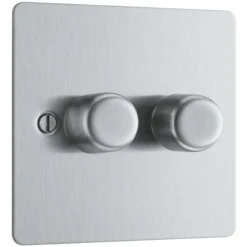 BG Brushed Steel Flat Profile Single 2 Way 400W Dimmer Switch -Master Yale Shop bg brushed steel flat profile single 2 way 400w dimmer switch5050765006057 03c scaled