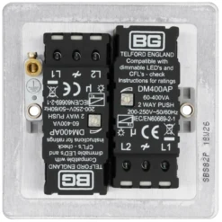 BG Brushed Steel Flat Profile Single 2 Way 400W Dimmer Switch -Master Yale Shop bg brushed steel flat profile single 2 way 400w dimmer switch5050765006057 04c scaled