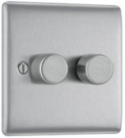 BG Brushed Steel Profile Double 2 Way 400W Dimmer Switch -Master Yale Shop bg brushed steel profile double 2 way 400w dimmer switch5050765213318 03c scaled
