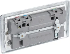 BG Chrome Double 13A Switched Socket With USB X2 3.1A & White Inserts -Master Yale Shop bg chrome double 13a switched socket with usb x2 3 1a white inserts5050765136983 21c scaled