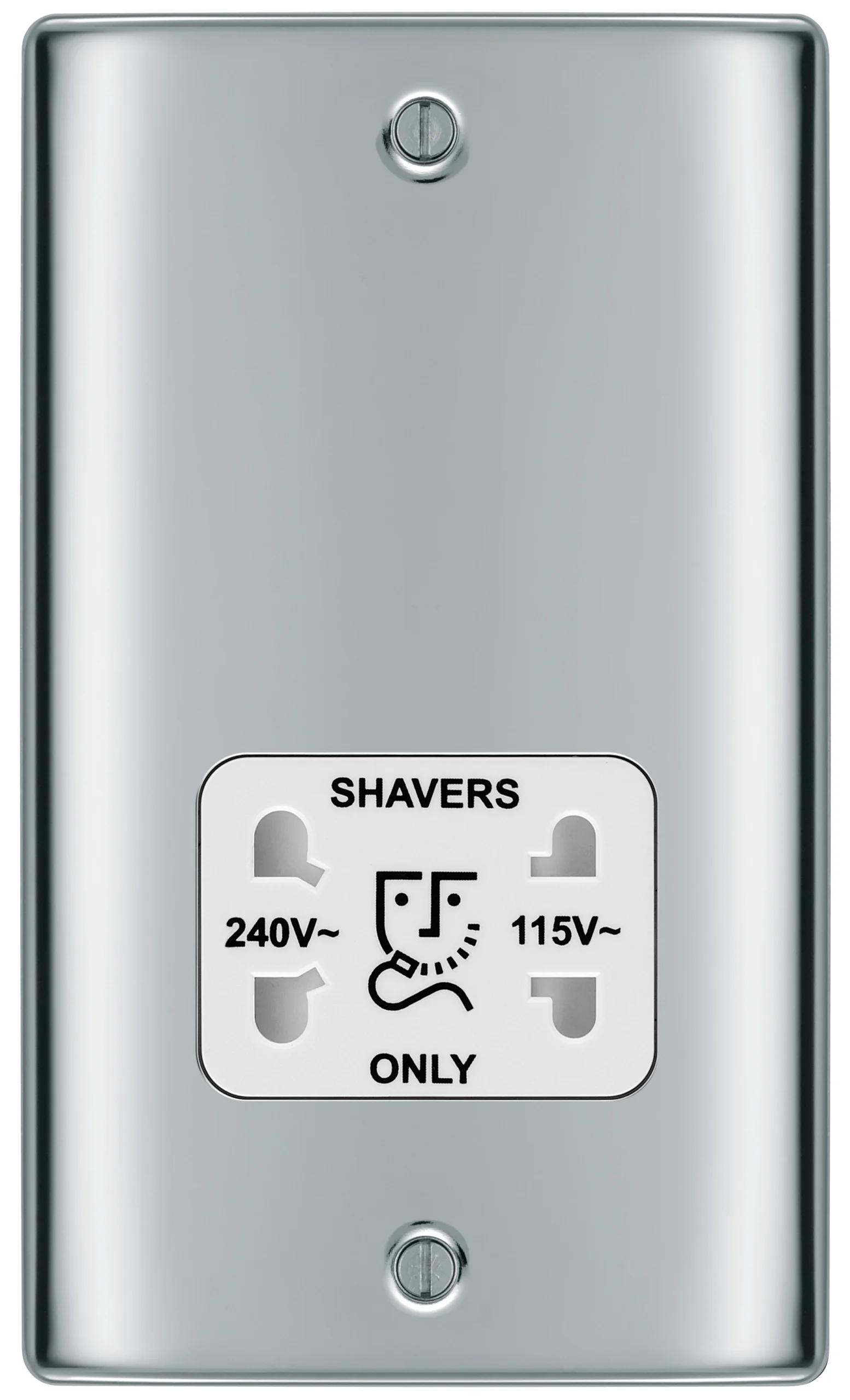 BG Chrome Double Screwed Shaver Socket 2 BG Chrome Double Screwed Shaver Socket - Image 2