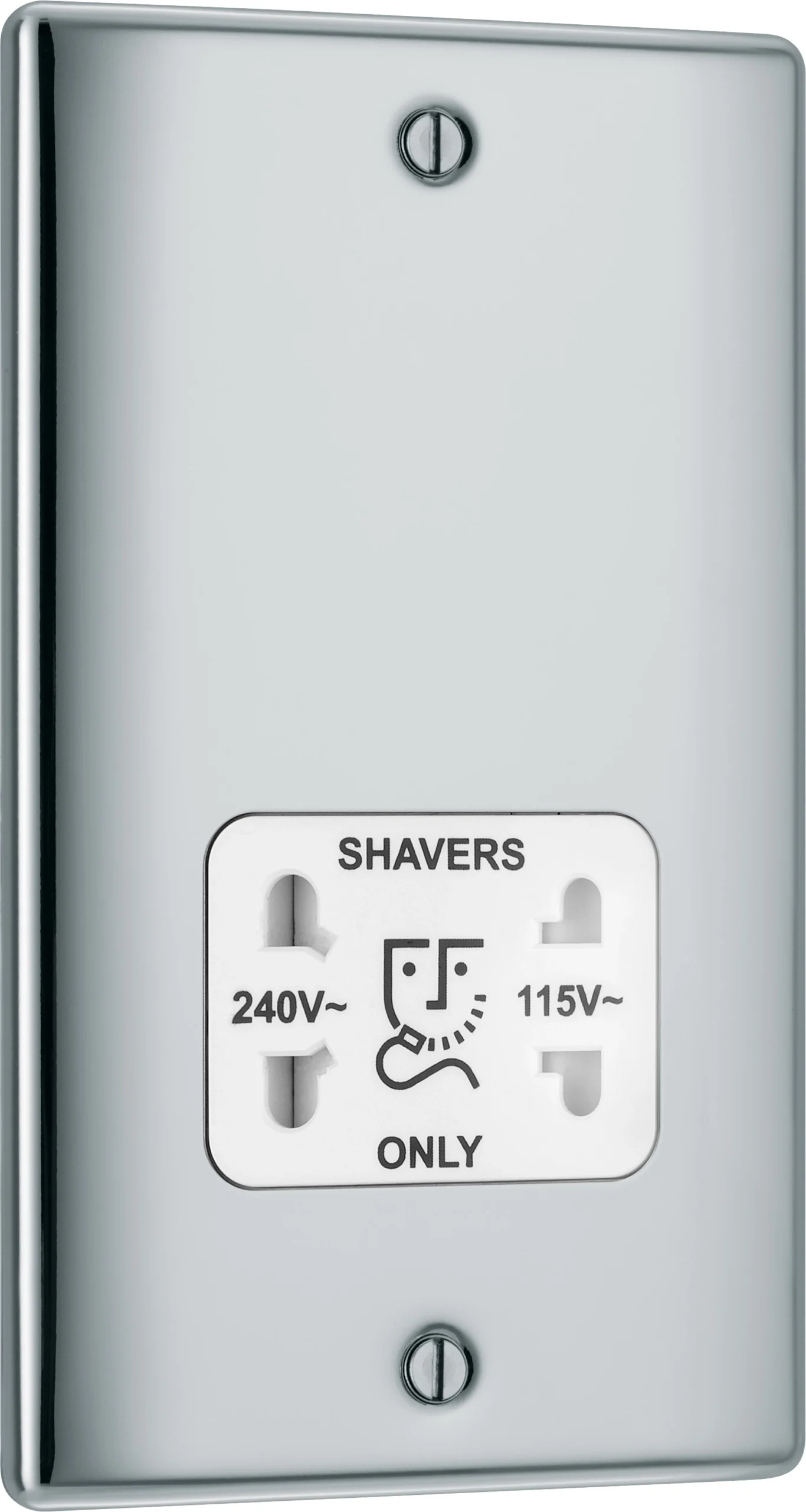 BG Chrome Double Screwed Shaver Socket 3 BG Chrome Double Screwed Shaver Socket - Image 3