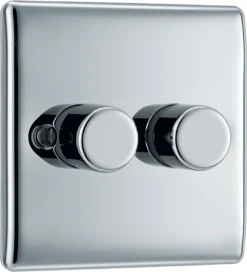 BG Chrome Raised Slim Profile Double 2 Way 400W Dimmer Switch -Master Yale Shop bg chrome raised slim profile double 2 way 400w dimmer switch5050765214209 03c scaled