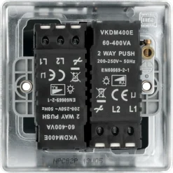 BG Chrome Raised Slim Profile Double 2 Way 400W Dimmer Switch -Master Yale Shop bg chrome raised slim profile double 2 way 400w dimmer switch5050765214209 04c scaled