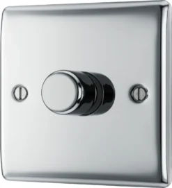 BG Chrome Raised Slim Profile Single 2 Way 400W Dimmer Switch