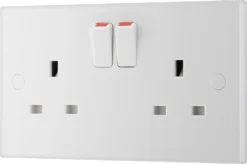 BG Double 13A Switched Socket & White Inserts, Pack Of 5