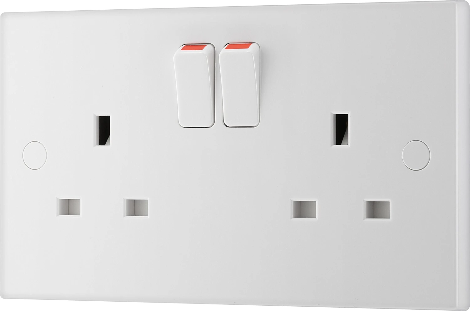 BG Double 13A Switched Socket & White Inserts, Pack Of 5 1 BG Double 13A Switched Socket & White Inserts, Pack Of 5