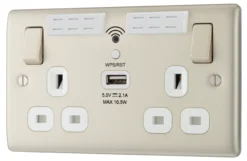 BG Nickel 13A Raised Slim Switched Double WiFi Extender Socket With USB -Master Yale Shop bg nickel 13a raised slim switched double wifi extender socket with usb5050765212960 03c bq scaled