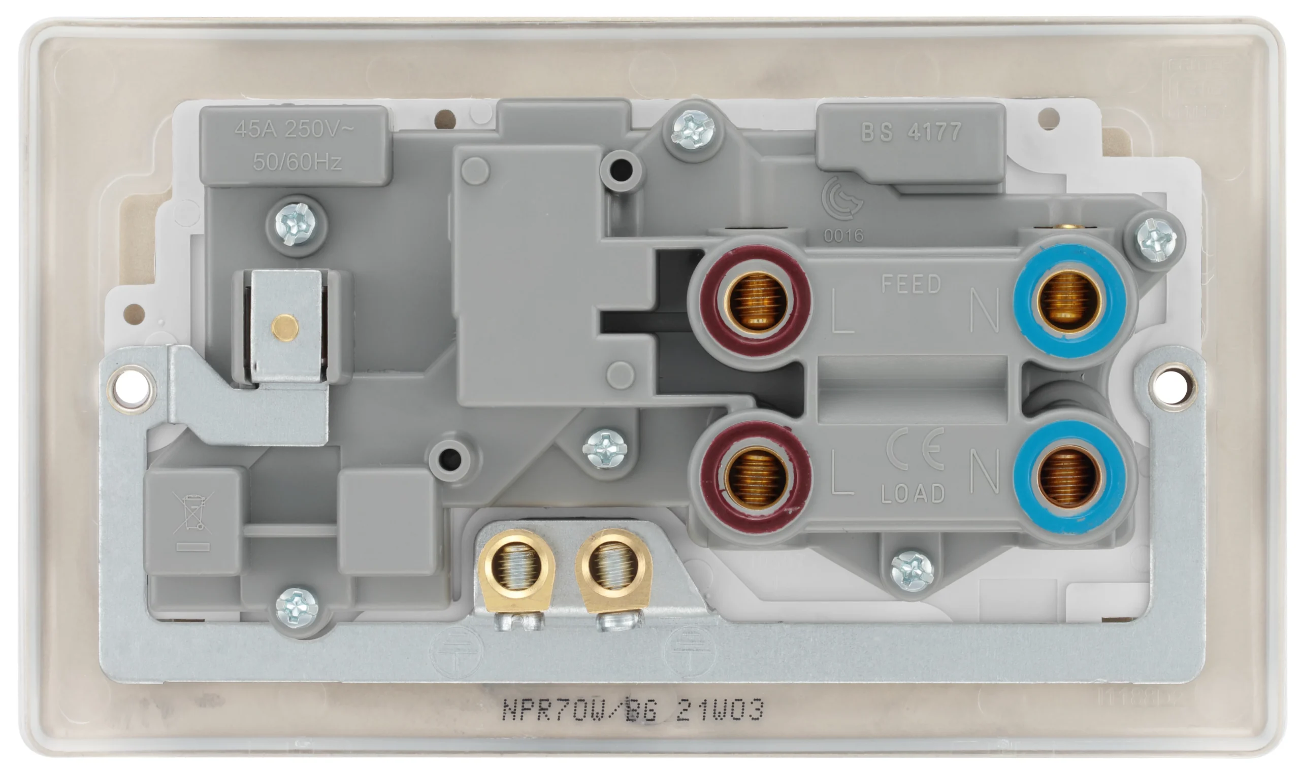 BG Nickel Cooker Switch & Socket With Neon & White Inserts 4 BG Nickel Cooker Switch & Socket With Neon & White Inserts - Image 4