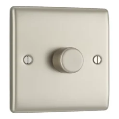 BG Nickel Raised Slim Profile Single 2 Way 400W Dimmer Switch -Master Yale Shop bg nickel raised slim profile single 2 way 400w dimmer switch5050765213462 03c