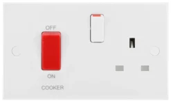 BG White Cooker Switch & Socket