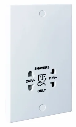 BG White Double Screwed Shaver Socket -Master Yale Shop bg white double screwed shaver socket5021166101009 03c