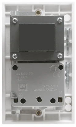 BG White Double Screwed Shaver Socket -Master Yale Shop bg white double screwed shaver socket5021166101009 04c