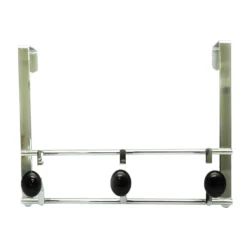 Black Chrome Effect Double Over Door Hook (D)191.5mm