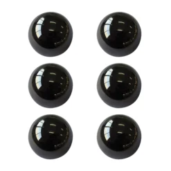 Black Zinc Alloy Nickel Effect Round Furniture Knob (Dia)32mm, Pack Of 6
